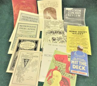 13 Vintage York City Opera And Theater Playbills & Programs.  1926 - 38
