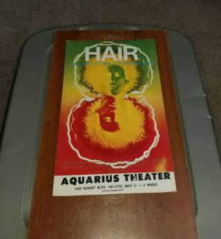1968 Hair American Tribal Rock Musical Display Easel Back Aquarius Theater 9x15