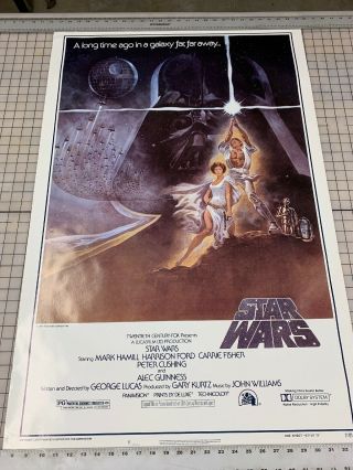 Vintage Star Wars Movie Poster 1977 One Sheet Style A 77 - 21 - 0 No Folds