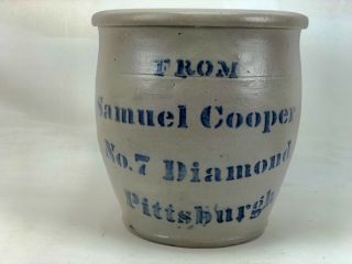 From Samuel Cooper Pittsburgh Decorated Crock.