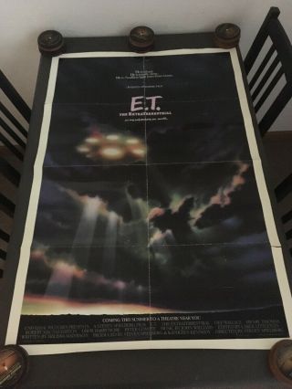 E.  T The Extra Terrestrial Advanced Film Poster One Sheet 27x41 Rare