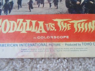 GODZILLA VS THE THING 1964 SET OF 8LC ' s 11X14 VG 8