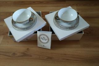 Royal Copenhagen Flora Danica Flat Cream Soup Bowl - Set Of 2 -