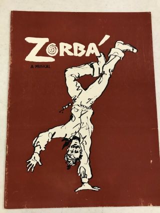 " Zorba " Souvenir Program 1968 Herschel Bernardi & Maria Karnilova Broadway