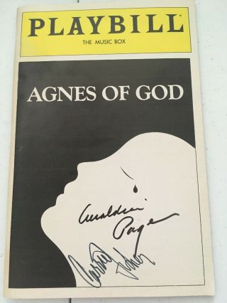 Carrie Fisher And Geraldine Page Signed Agnes Of God Playbill 1983