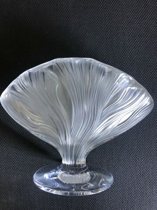 Lalique France Ichor Flower Vase Clear Frost Crystal Glass W:13,  5 " /34cm Euc