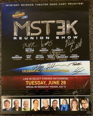 Mystery Science Theater Reunion Poster - Autographed By Entire Cast Of Show