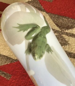 Rare Royal Copenhagen Vase,  Frog And Dragonfly In Relief No.  465.  /250. 10