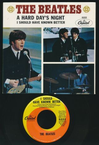Beatles STUNNING 1964 US WC ' A HARD DAYS NIGHT ' PICTURE SLEEVE NEAR W 45 2