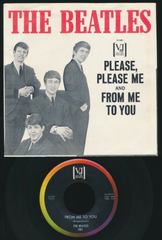 Beatles RARE 1964 VJ ' PLEASE PLEASE ME PICTURE SLEEVE N W NM - 45 2