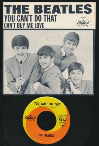 Beatles 1964 ' CANT BUY ME LOVE ' PICTURE SLEEVE NEAR - WITH NM 45 2