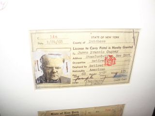 James Cagney Yankee Doodle Personal License To Carry Pistol /Gun w Signature 3