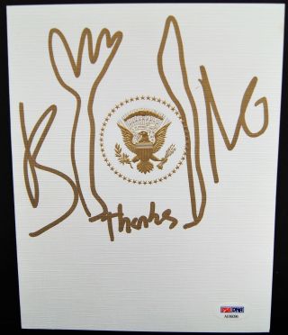 U2 Bono Psa/dna Autographed White House Dessert Menu Jacket A6465