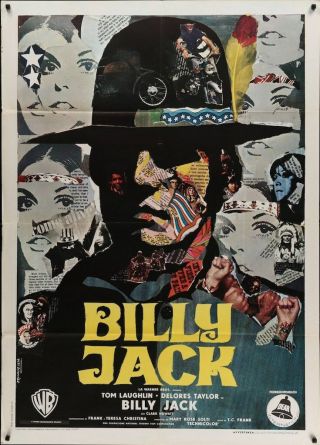 Billy Jack Italian 2f Movie Poster 39x55 Tom Laughlin 1970 Iaia Art Nm