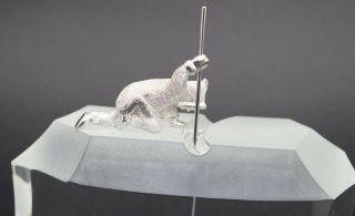 Steuben Arctic Fisherman Crystal & Sterling Silver Sculpture James Houston Rare 6