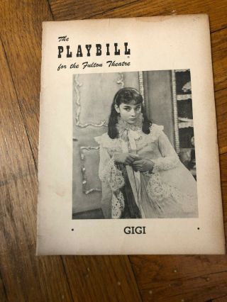 Vintage Playbill Audrey Hepburn Gigi Broadway Debut