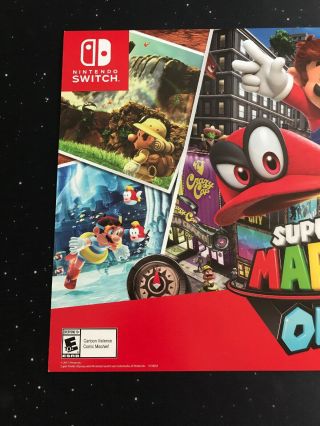 Mario Odyssey Nintendo Switch Double Sided Promo Poster 11 
