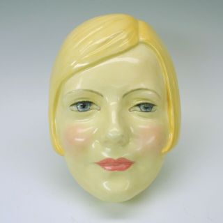 Art Deco Royal Doulton Porcelain Greta Garbo Face Wall Mask Hn 1593 Circa 1933