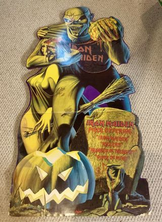 Extremely Rare Iron Maiden Eddie Piece Of Mind Cardboard Stand Up From 1983