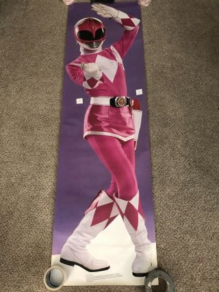 Vintage Power Rangers Poster 6 Foot Saban 1994 Pink Kimberly