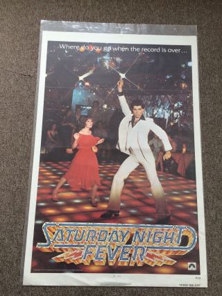Saturday Night Fever 1977 Teaser Movie Poster Disco Dancing John Travolta