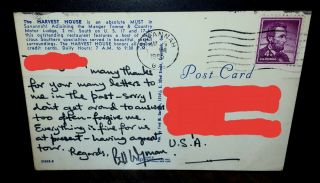 The Rolling Stones Bill Wyman Handwritten Signed Postcard 1965 Autograph