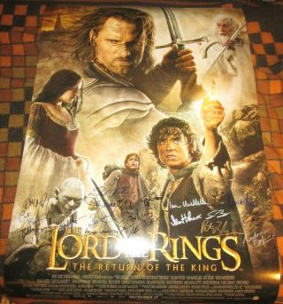 Signed Movie Poster Of Lord Of The Rings 3 By 21 Cast Members