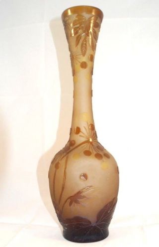 Authentic Emile Galle Vase Cr.  1901 - 1905 Signed One Of A Kind,  Rare Opportunity