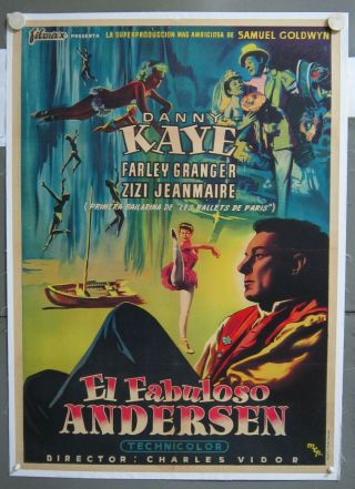 E2059d Hans Christian Andersen Danny Kaye Orig 1sh Spanish Poster Linen Litho