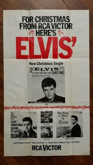 Elvis Presley Rare Rca Record Store Ad If Every Day Was Like Christmas 1966