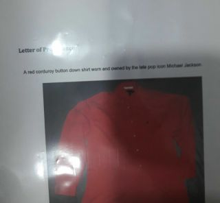 Michael Jackson PERSONALLY WORN OWNED Red Shirt Polo Ralph Lauren - w/ Letter 4