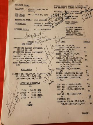 Movie/Tv Signed Scripts,  Guiding Light,  1987 5