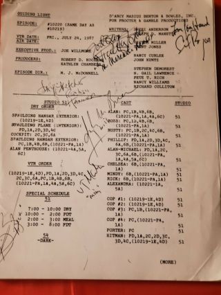Movie/Tv Signed Scripts,  Guiding Light,  1987 6