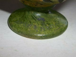 Unusual Vtg Daum Nancy Footed Art Glass Vase Bowl - Have to See - 3