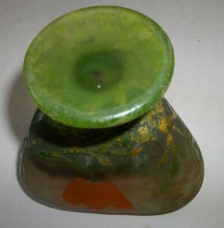 Unusual Vtg Daum Nancy Footed Art Glass Vase Bowl - Have to See - 4