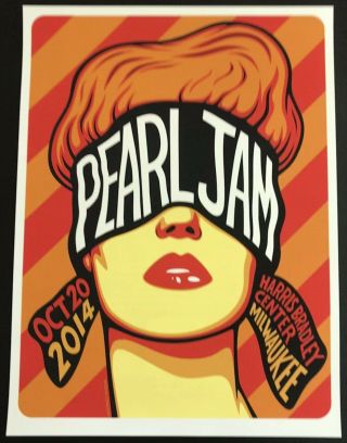 Pearl Jam Concert Poster - Milwaukee,  Wi - Ben Frost - 9.  20.  14