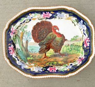 Estate Old Antique Copeland Spode Large Turkey Platter c.  1894 19 