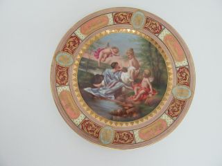 Antique Royal Vienna Plate Signed Wagner Angels or Putti and Bathing Beauty 3