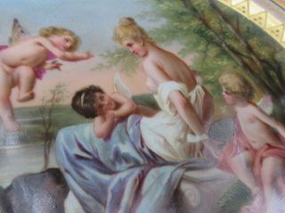 Antique Royal Vienna Plate Signed Wagner Angels or Putti and Bathing Beauty 5