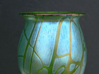 Antique Art Nouveau Loetz Crete Pampas Oil Spot Iridescent Art Glass 10 