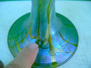 Antique Art Nouveau Loetz Crete Pampas Oil Spot Iridescent Art Glass 10 