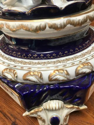 Magnificent Porcelain Cobalt Blue Centerpiece w/ Exceptional Details 5