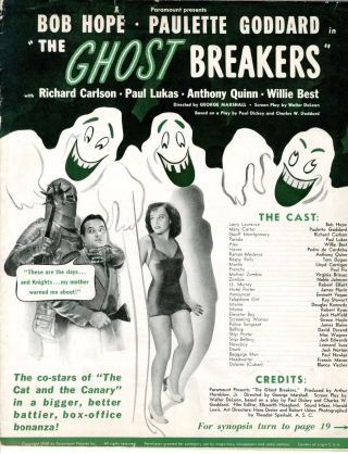 Ghost Breakers 1940 Press Book Of 28 Pages Fine 12 " X 15 " No Cuts