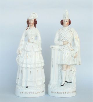 Antique 19th Century Staffordshire Figures Princess Louise And Marquess Of Lorne