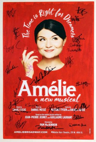 Full Cast & Creatives Phillipa Soo Signed Amelie Broadway Poster