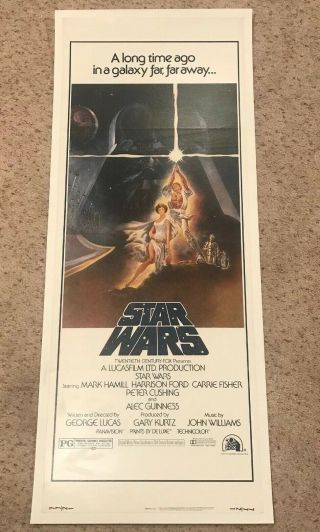 Vintage 1977 Star Wars Style A Insert Poster 36x14 1st Edition 77 - 21