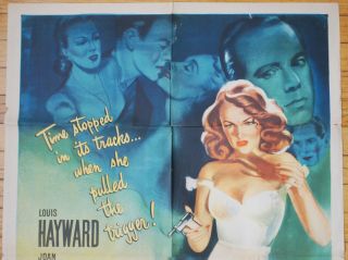 Vintage 1947 Repeat Performance 1 Sheet Movie Poster Crime Film - Noir 3