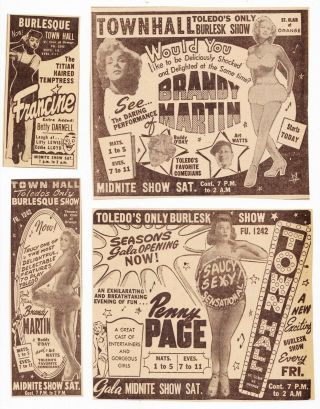Vintage 1950s Burlesque Vaudeville Striptease Ads (31)