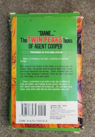 TWIN PEAKS DIANE THE TAPES OF AGENT COOPER cassette audio book with case 4