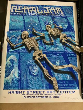 Pearl Jam Poster Emek Live In Two Dimensions Haight Street V2 Closing 78/115